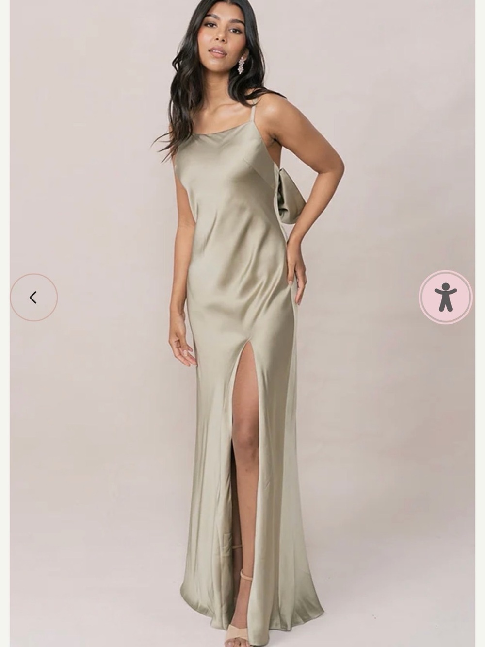 Revelry Steph Satin Dress - Silver Sage